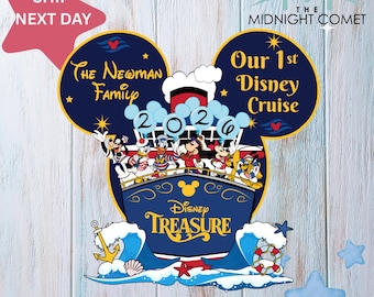 Personalized Disney Cruise Line 2026 Magnet, Mickey and friends Family Cruise Magnet, Family sign Disney Wish Dream Treasure Fantasy magnet