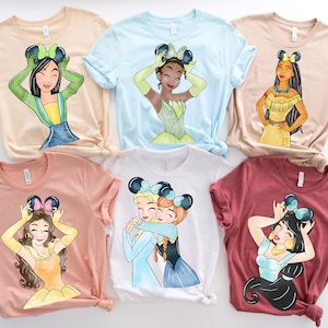 Matching Princess Mouse Ears Shirt, Snow White, Belle, Mermaid, Jasmine, Aurora, Tiana, Cinderella Shirt , Matching WDW Group Shirts