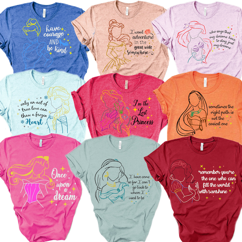 Disney Shirts for Women Disney Tee Princess Shirts Etsy