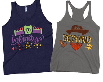 To Infinity and Beyond Couple Matching Shirts, Toy Story Family T-shirt, Sweater, Hoodie, Pixar Disney Vacation Family & Friends Gifts