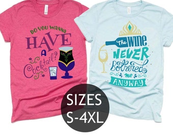 Disney Shirt for Women, Disney Wine Shirt, Disney Epcot Drink Around the World, Disney Epcot Princess, Food & Wine Festival Plus size shirt