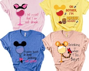 Camiseta de comida y vino, Princesa Disney, Camiseta de beber, Camiseta de comida y vino, Disney bebiendo, Epcot Camiseta de Disney de talla grande para mujer, Epcot