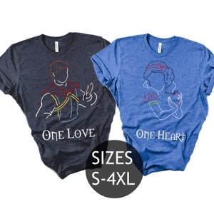Disney Couples Shirts, Matching Disney Shirts, Snow White and Prince Charming Shirts, Disney Husband Wife Matching Shirts, Disney plus size