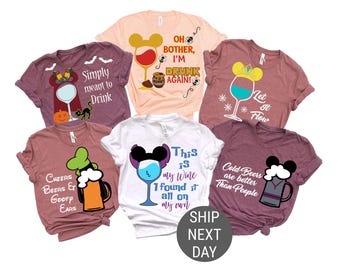 Disney All Characters Drinking Shirts, Drinking Princess Shirt, Disney Mickey and Friends, Star wars, Epcot Festival 2025 Wine Beer Shirt