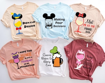 Disney All Characters Drinking Shirts, Drinking Princess Shirt, Disney Mickey and Friends, Star wars, Epcot Festival 2026 Wine Beer Shirt
