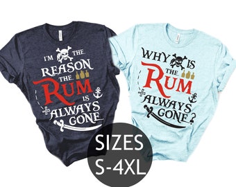 Funny Why is the Rum Always Gone Mickey Minnie Disney Pirates Shirt, Pirates of the Caribbean Drinking, Yo Ho Yo Ho A Pirate's Life For Me