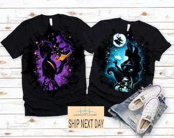 Camiseta de la princesa Jasmine y Aladdin, camiseta de luna de miel, camiseta de princesa Disney, camiseta de príncipe Disney, camiseta de amante de Disney, camisetas de parejas Disney
