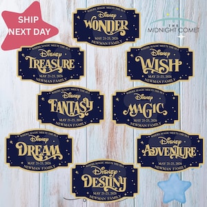 Calamita personalizzata con orecchio di topo Disney Cruise, nome della nave, magnete per porta