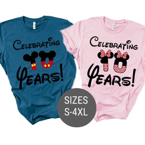 Celebrating Our Anniversary at Disney with custom together since - married since couples matching valentine family matching tshirt