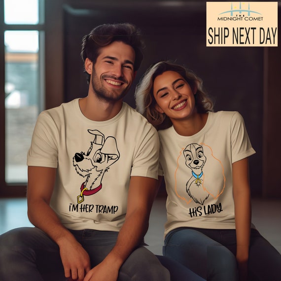 Lady and the tramp couple shirts cheap