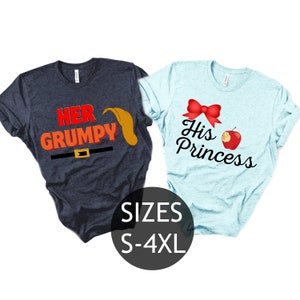 Disney Couple Shirts, Snow White Shirt, Grumpy Shirt, Disney Wife, Disney Matching, His Princess, Disney Shirts For Couples, Disney Couple