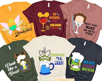 Disney Drinking Shirts, Disney Drinking Around The World T Shirt, Epcot Food And Wine Top, Disney Wine Tshirt, Drinking Team Tee Shirts