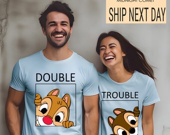 Chip and Dale Shirt, Disney Vacation Family Shirt, Disneyworld Trip Shirt, Trouble and Double Shirts, Disney Couple Shirts, Chip and Dale