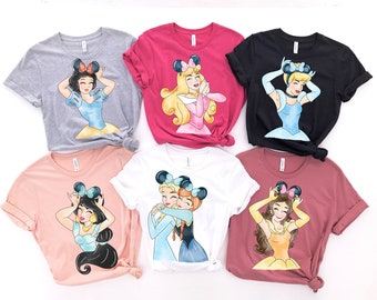 Matching Princess Mouse Ears Shirt, Snow White, Belle, Mermaid, Jasmine, Aurora, Tiana, Cinderella Shirt , Matching WDW Group Shirts