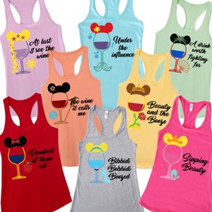 Disney Wine Bachelorette Shirt, Disney Tank Tops, Disney Bridesmaid Shirt, Disney Bachelorette Party Shirt, Bridal Party Tank,Gift for Bride