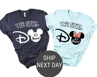 We Still Do Disney Theme T-shirts Personalized Couple Matching Tees Disney Anniversary Shirts Mickey Minnie Design Custom Wedding Date