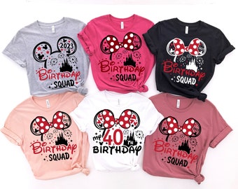 Camiseta personalizada de 40º aniversário da Disney, camiseta do esquadrão de aniversário da Disney, camiseta da Minnie de 40 anos, camiseta de aniversário para mulheres, camiseta do esquadrão de aniversário