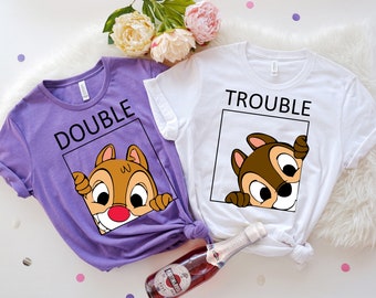 Chip and Dale Shirt, Double Trouble Couple Shirts, Disney Shirt, Disney Family Shirts, Disney Couple shirt, Sibling shirt, Brother Shirt