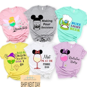 Disney Drinking Shirts, Disney Drinking Around The World T Shirt, Epcot Food And Wine Top, Disney Wine Tshirt, Drinking Team Tee Shirts