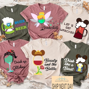 Disney Drinking Shirts, Disney Drinking Around The World T Shirt, Epcot Food And Wine Top, Disney Wine Tshirt, Drinking Team Tee Shirts