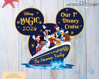 Imán familiar personalizado de nuestro primer crucero de Disney, imán para el primer crucero, imán para la puerta del crucero, imán de los deseos de Disney
