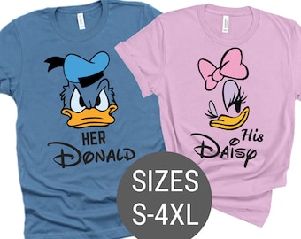 Camisetas do Pato Donald e da Margarida, Camiseta da Margarida, Camiseta do Pato Donald, Camisetas combinando da Margarida e do Donald, Camisetas da Margarida e do Donald para a família, Casal da Disney