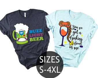 Disney honeymoon shirts, Disney Epcot couple drinking shirts, Epcot food and wine, Disney couples, Disney drinking matching shirts,Buzz beer