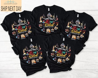 Camiseta "Bebiendo por el mundo" de Disney Epcot, camiseta "Equipo de Bebiendo Mickey Friends", camiseta "Festival de Comida y Vino de Disney World", camiseta "Viaje a Disneyland"