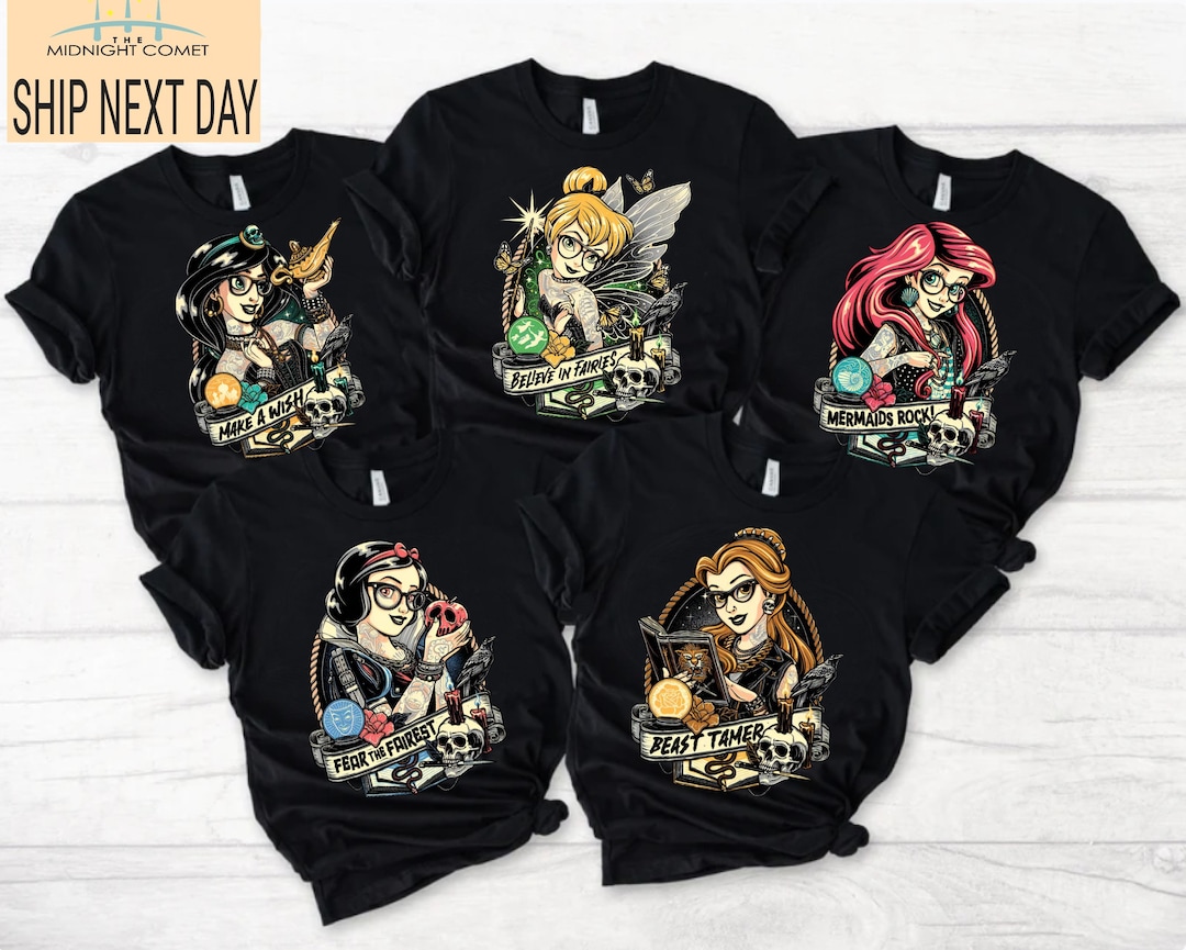 Camisa negra de princesa tatuada, Princesa oscura gótica, Camisa