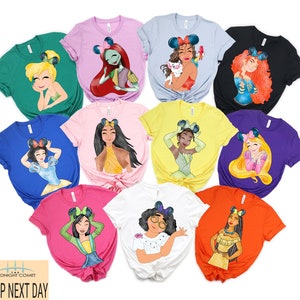 Disney Prinzessin in Micky Ohren Shirts, Prinzessin T-Shirts, Disney Mädchen Shirts, Disney Prinzessinnen Geburtstag T-Shirts, Disney Prinzessinnen T-Shirts