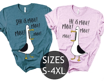 Disney Seagull Couples Shirts, Disney He Is Mine She Is Mine Shirts, Funny Disney Seagull Shirts, Disney Matching Seagull Couple T-Shirts