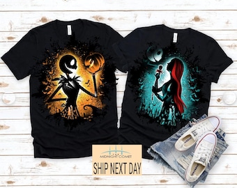 Sally und Jack Skellington Halloween Shirt, Horrorfilme-Liebhaber, wir sollen Paar Halloween-T-Shirts, Halloween König und Königin sein