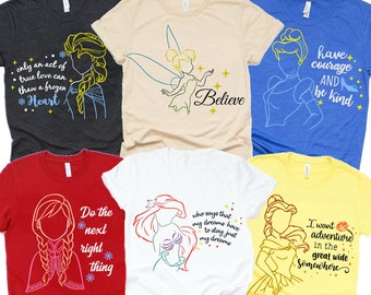 Disney Prinzessinnen Shirt, Damen Prinzessin Tank Top, Disney Prinzessinnen Shirt, Damen Disney Tank Top, Merida Tank, kleine Welt Tank Top, ALLE Prinzessin