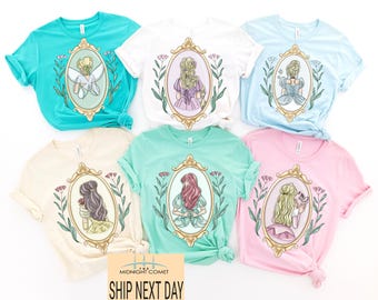 Vintage Disney Cinderella Snow White Ariel Belle Rapunzel Tee, Girl Disney Trip Shirt, Disney Princess shirt, Magic Kingdom
