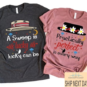 Mary Poppins and Bert Combo-Disney Couple Shirt-Practically Perfect-Chimney Sweep-Disney Shirt Women-Disney Shirt Men-Disney Gift-His Hers