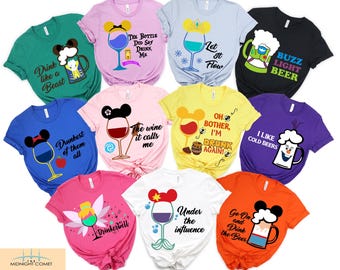 Disney All Characters Drinking Shirts, Drinking Princess Shirt, Disney Mickey and Friends, Star wars, Epcot Festival 2025 Wine Beer Shirt