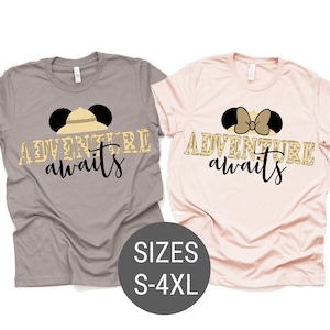 Animal Kingdom Safari hats couple shirts Disney Mickey Minnie safari mode couple shirt, Disney Safari couple shirts, Disney couple tees