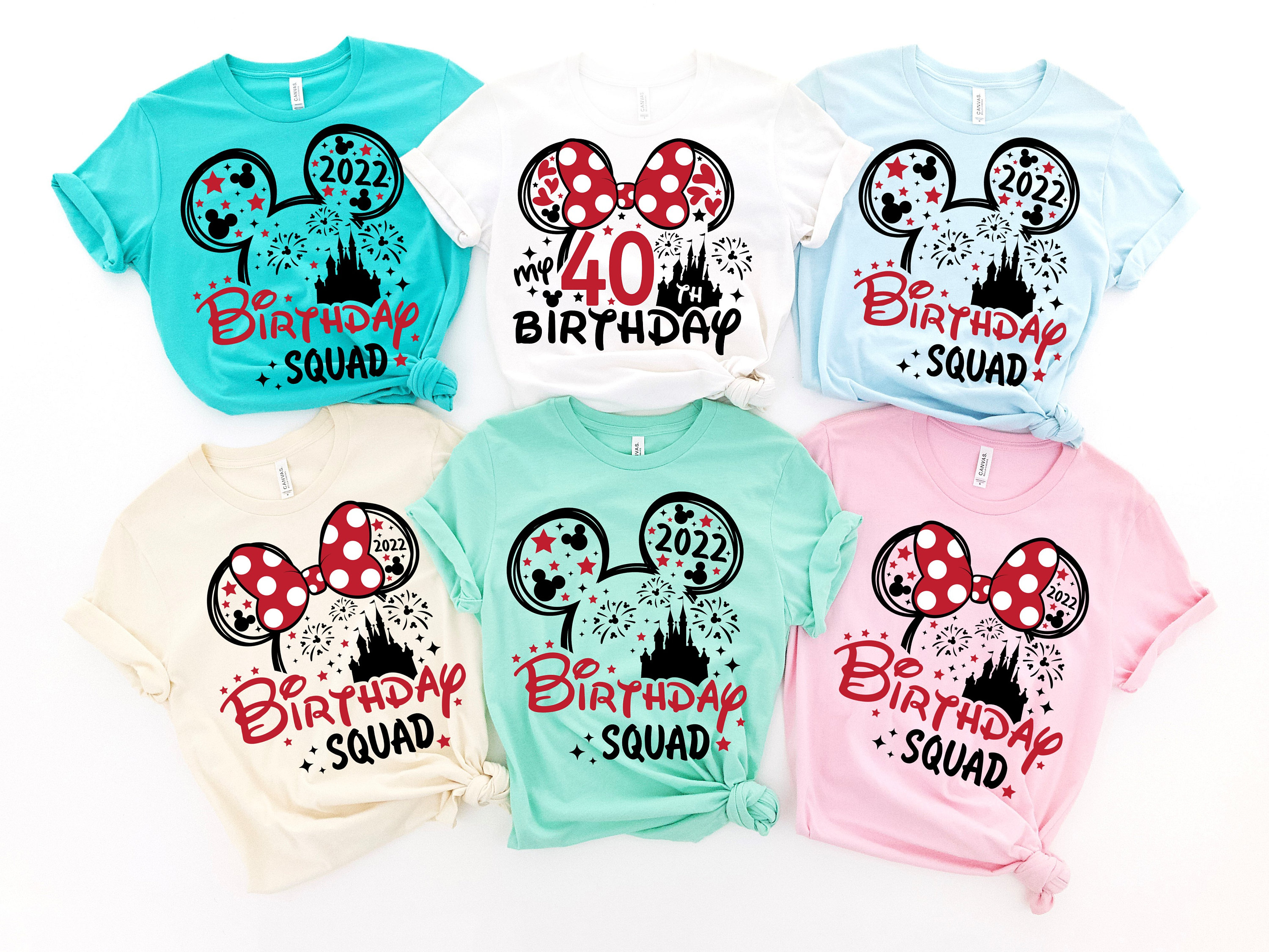 Custom Forty Years Old Shirt, Minnie Mickey Birthday Squad