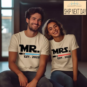 Mr and Mrs Disney star wars family shirts, His and hers shirts, Disney honeymoon 2024, Couple matching, Honeymoon couples shirts