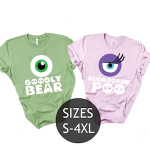 Couple Shirts Googly Bear and Schmoopsie Poo Tee Shirts, Mike and Celia Shirts,Honeymoon Anniversary Shirt,Monsters Inc Inspired