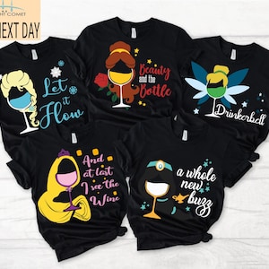 Disney Drinking Shirts, Disney Drinking Around The World T Shirt, Epcot Food And Wine Top, Disney Wine Tshirt, Drinking Team Tee Shirts
