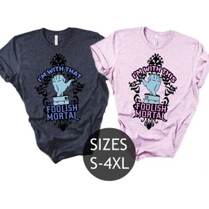 Camiseta de pareja de la Mansión Encantada, camiseta de pareja de los Mortales Insensatos, familia Mortal de Disney, camiseta de pareja de Halloween de Disney, familia Mortal de los Insensatos