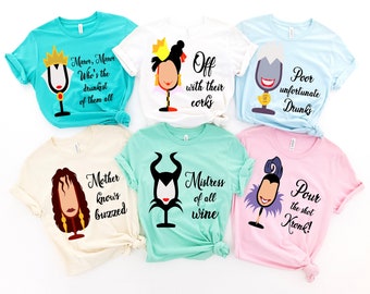 Disney Villain drinking shirt, Disney Drinking Around The World Food and Wine Festival Epcot Drinking shirt, Bad girls Group matching shirt
