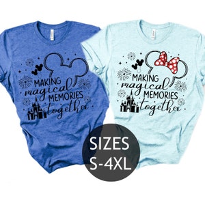 Creando recuerdos mágicos junto con las orejas / Camisa de mamá y yo / Camiseta de vacaciones familiares / Muchos colores de impresión / Cada camisa se vende por separado