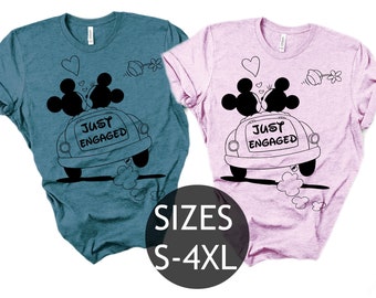 Disney Just Engaged shirts, Honeymoon Shirts, Disney Couple Shirt, Engagement Party Shirt, Bride and Groom Gift, Bachelorette Party