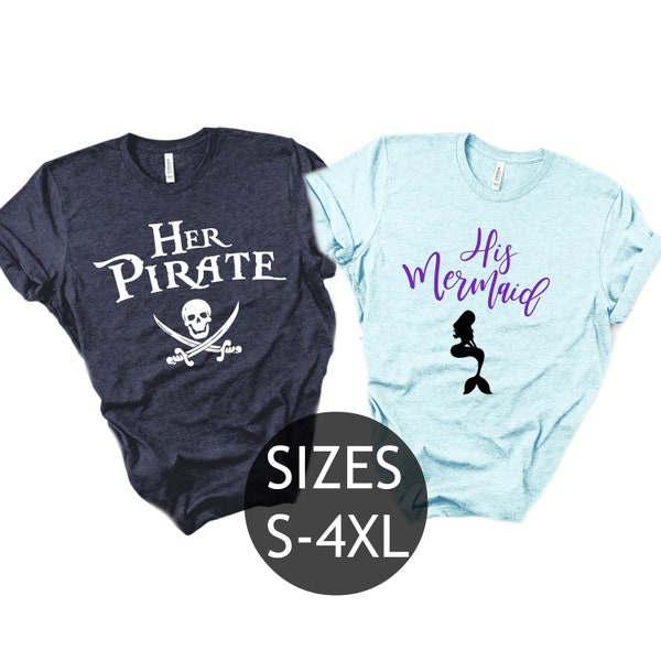 Her Pirate Shirt, Pirates of the Caribbean Ride, Disney Pirate Shirt, Pirate Mermaid Matching Shirt, Jack Sparrow, Will Turner, His Mermaid