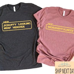 Camiseta de Han Solo y la Princesa Leia, camiseta de parejas de Disney, camiseta de pareja de Star Wars, camisetas de Han Leia, camiseta divertida de Star Wars, camiseta de Hollywood Studios