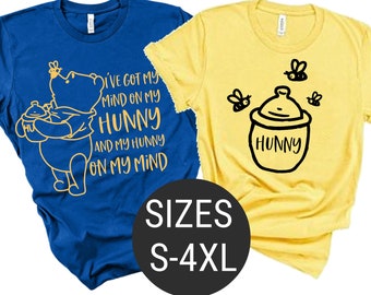 Couples Park Shirts, Matching Shirts, Winnie the Pooh Shirt, Hunny Shirt, Disney Matching Shirt, Mind on My Hunny