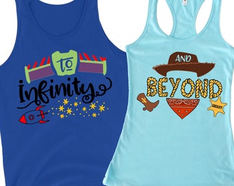 To Infinity and Beyond Couple Matching Shirts - Toy Story Family T-shirt, Sweater, Hoodie ,Pixar Disney Vacation Family & Friends Gifts
