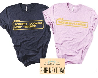 Camicia di Star Wars, camicia di Disneyworld Star Wars, camicia di testa di Topolino di Starwars, camicia di Star Wars con orecchie di Topolino, camicia di coppia Disney